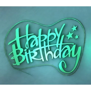 3D figurás LED lámpa, 7 színű éjjeli lámpa, asztali lámpa happy birthday
