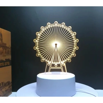 3D figurás LED lámpa, 7 színű éjjeli lámpa, aszali lámpa London eye