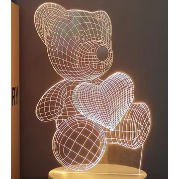3D LED gyereklámpa maci figurás éjjeli lámpa , asztali lámpa