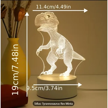 3D LED lámpa mesefigurás éjjeli lámpa dinoszaurusz