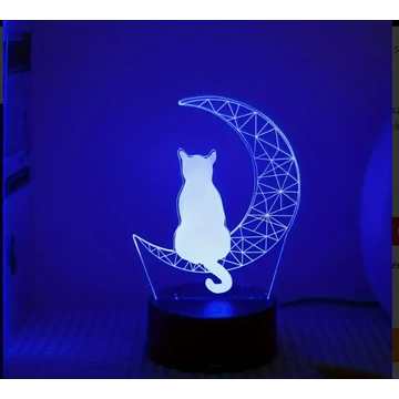 3D LED lámpa cica a Holdon éjjeli lámpa, asztali lámpa