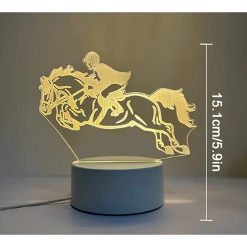 3D LED lámpa figurás éjjeli lámpa vágtató lovas