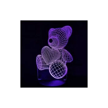 3D LED lámpa mesefigurás éjjeli lámpa maci