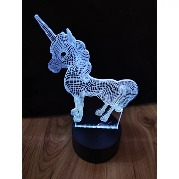 3D figurás asztali lámpa, éjjeli lámpa 16 szín távirányítóval unikornis