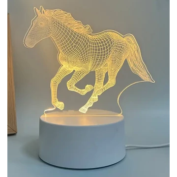3D LED lámpa mesefigurás éjjeli lámpa ló