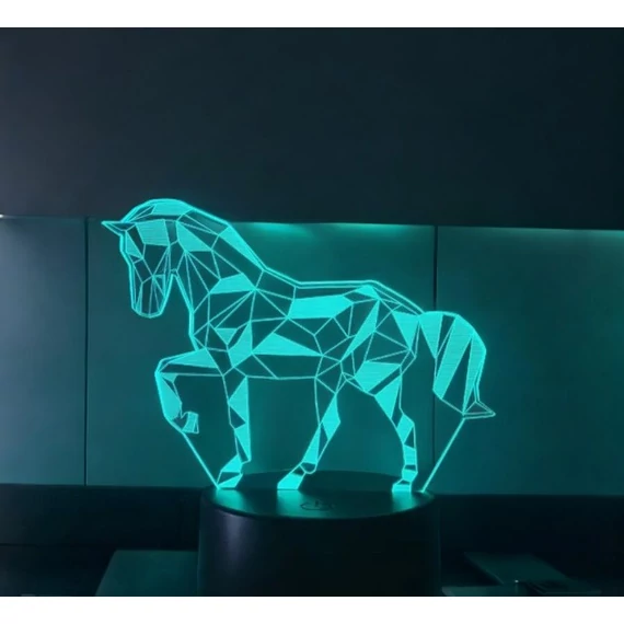3D LED lámpa  éjjeli lámpa ló