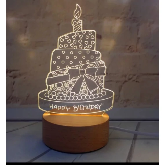 3D LED lámpa mesefigurás éjjeli lámpa torta