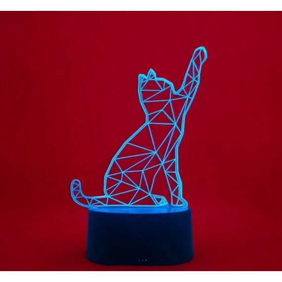 3D LED lámpa mesefigurás éjjeli lámpa cica