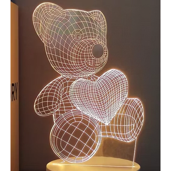 3D LED lámpa mesefigurás éjjeli lámpa maci