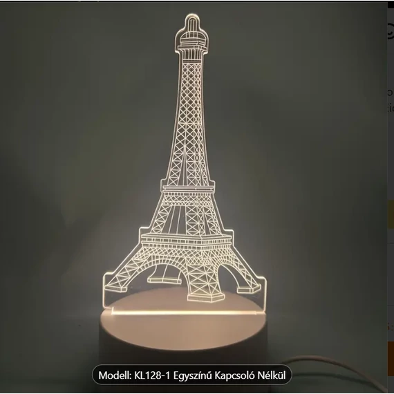 3D LED lámpa Eiffel torony figurás  éjjeli lámpa, asztali lámpa