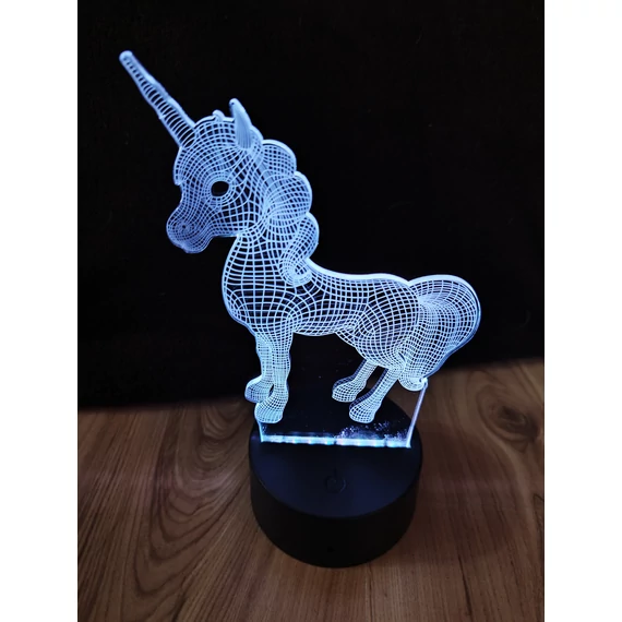 3D figurás LED lámpa– éjjeli lámpa - asztali lámpa unikornis