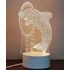 3D figurás LED lámpa, 7 színű éjjeli lámpa, asztali lámpa  delfin