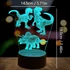 3D LED lámpa mesefigurás éjjeli lámpa dínók