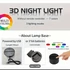 3D LED gyereklámpa foci  figura 7 színű éjjeli lámpa, asztali lámpa