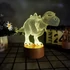 3D figurás asztali lámpa, éjjeli lámpa 16 szín távirányítóval T-REX