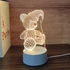 3D figurás asztali lámpa, éjjeli lámpa 16 szín távirányítóval sapkás macii