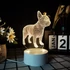 3D figurás asztali lámpa, éjjeli lámpa 16 szín távirányítóval Francia bulldog